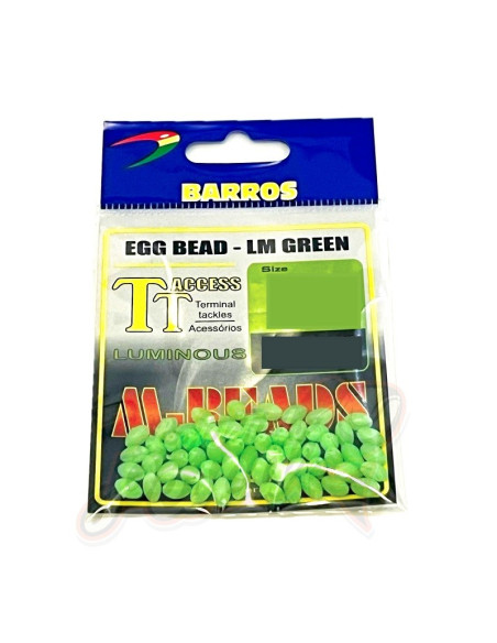 Barros Egg Bead - LM Green Tam. 8x12